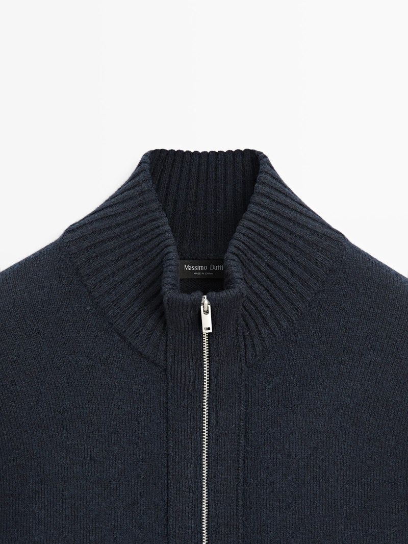 Кардиган из шерстяной смеси с деталями на молнии