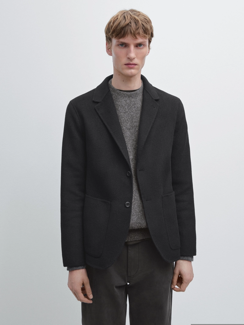 Пиджак из шерстяной смеси с двойным слоем