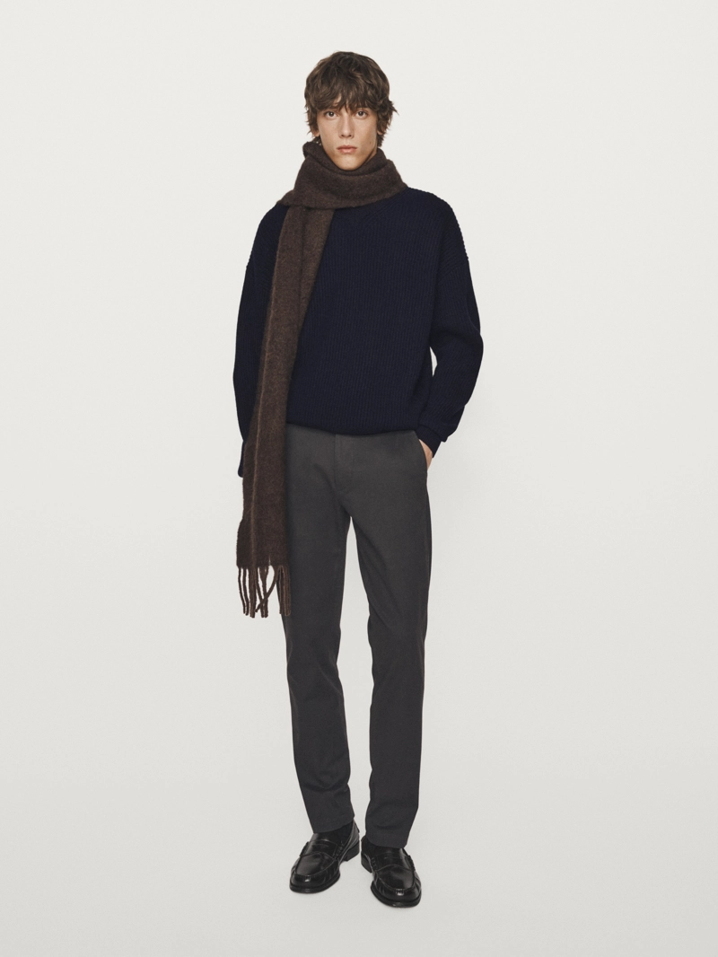 Брюки из твила в обтягивающем крое