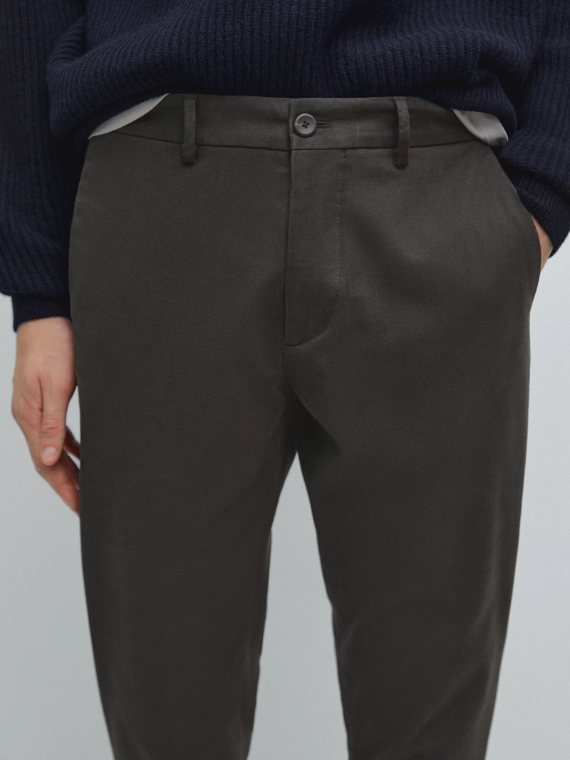 Брюки из твила в обтягивающем крое