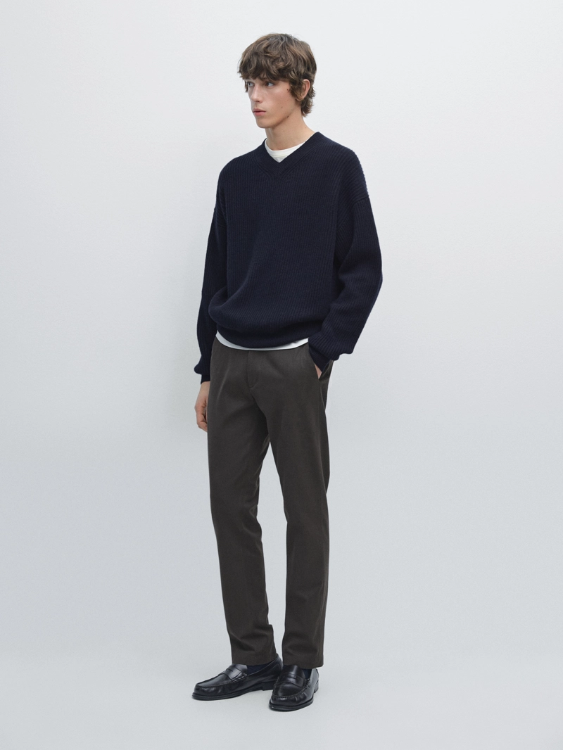 Брюки из твила в обтягивающем крое