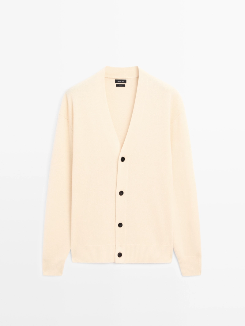 Кардиган с v-образным вырезом из 100% шерсти