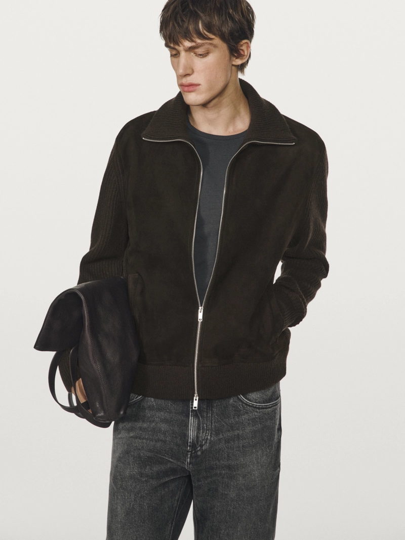 Куртка с контрастным воротником стойкой