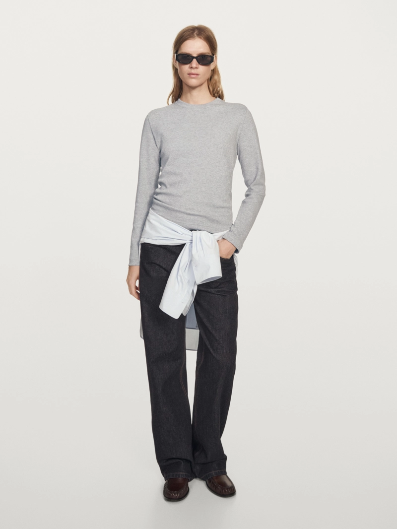 Футболка с длинным рукавом из 100% хлопка