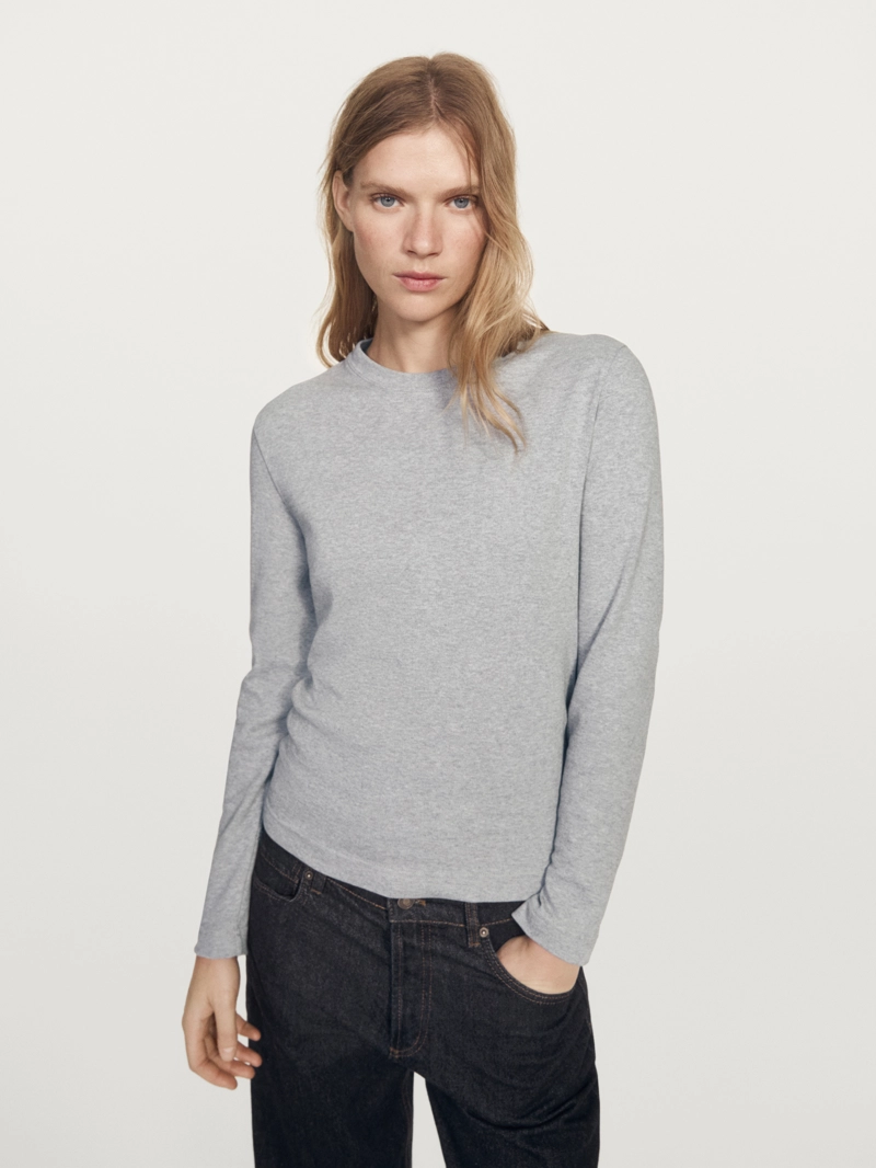 Футболка с длинным рукавом из 100% хлопка