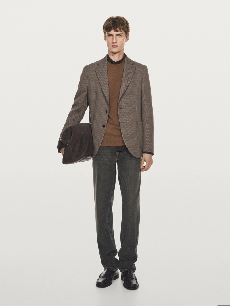 Пиджак из смесовой шерсти в клетку