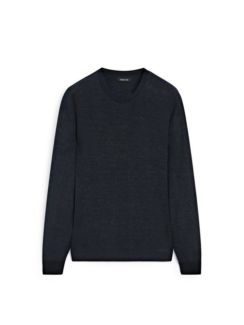 Вязанный свитер с эффектом денима