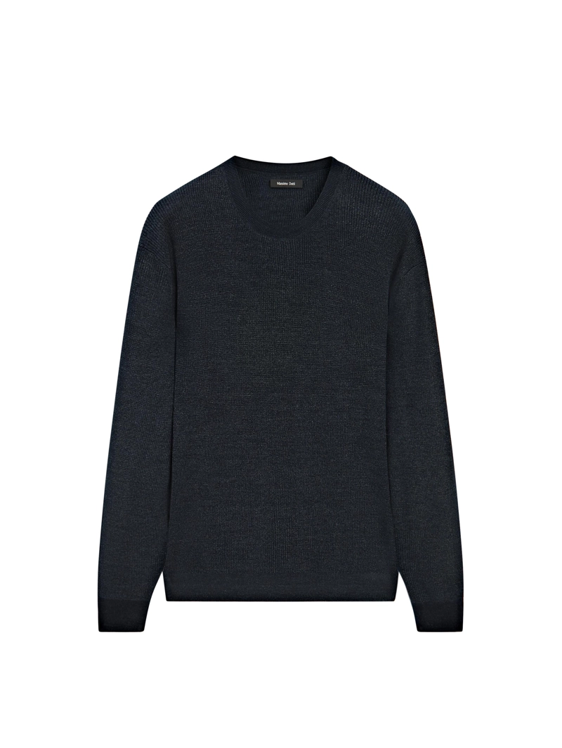 Вязанный свитер с эффектом денима