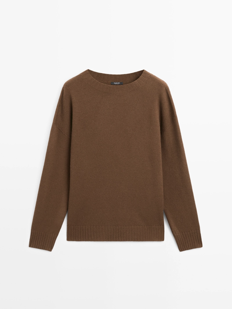 Свитер с круглым вырезом из шерстяно-вискозной смеси