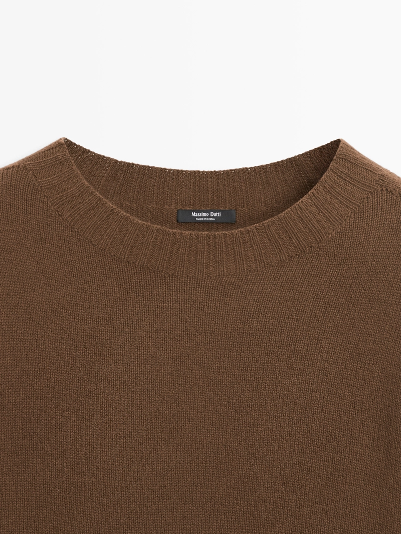 Свитер с круглым вырезом из шерстяно-вискозной смеси