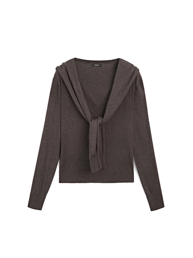 Трикотажный свитер с многофункциональными рукавами