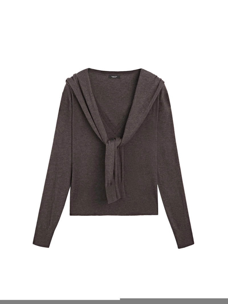 Трикотажный свитер с многофункциональными рукавами