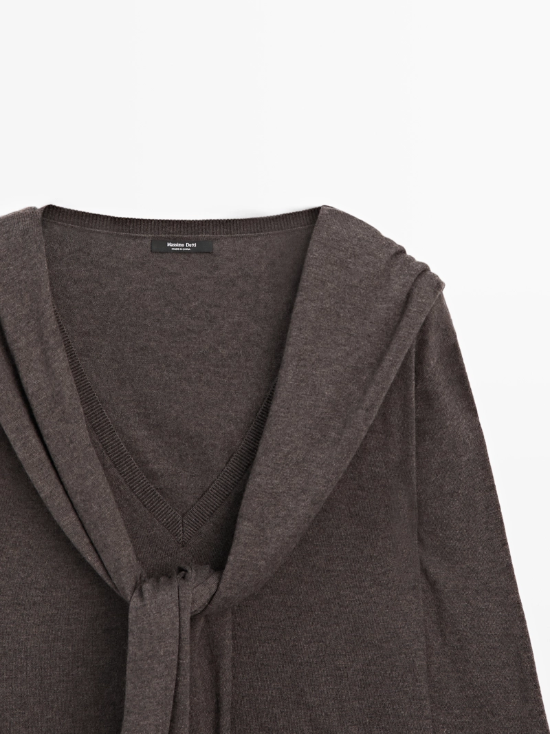 Трикотажный свитер с многофункциональными рукавами