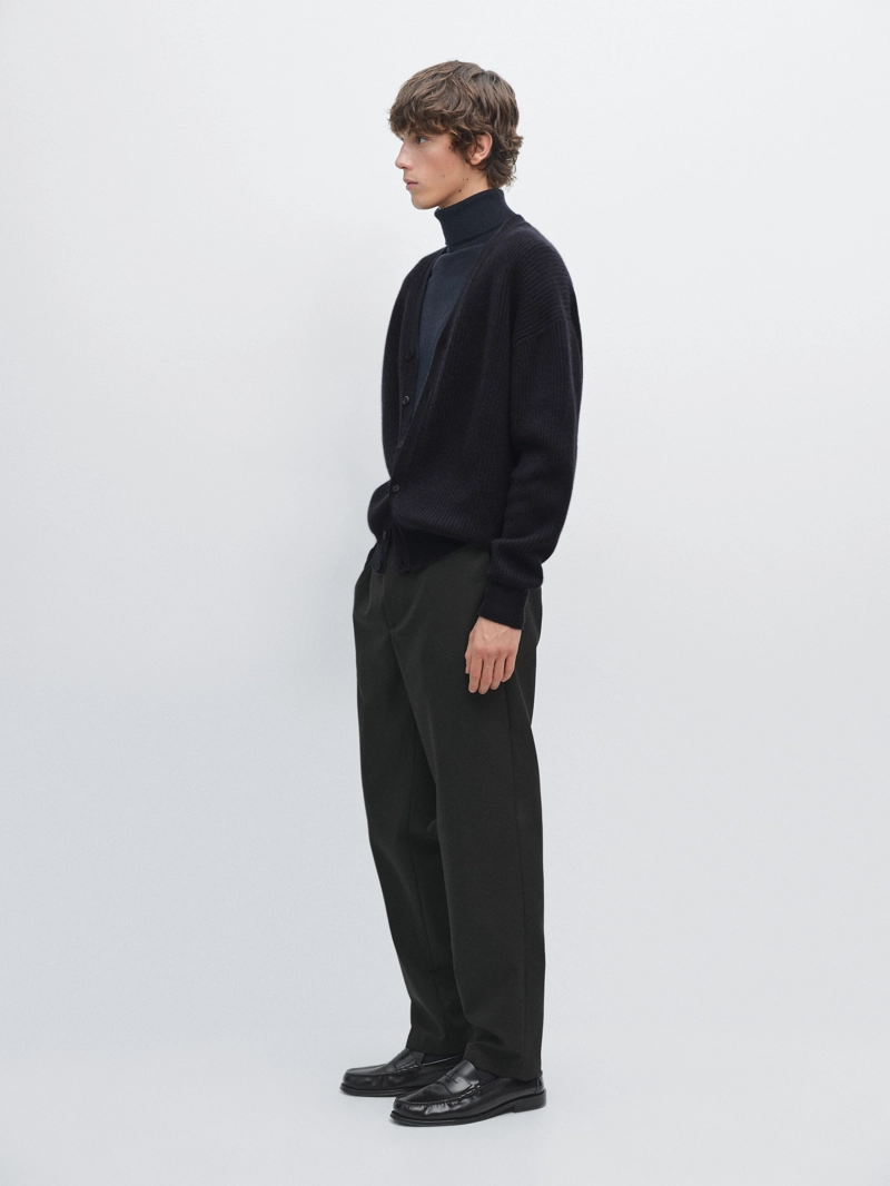 Кардиган из кашемира и шерсти с v-образным вырезом