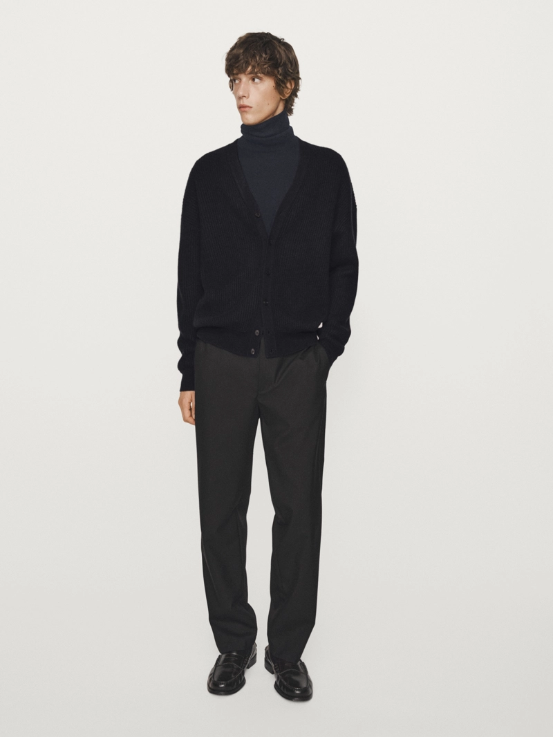 Кардиган из кашемира и шерсти с v-образным вырезом