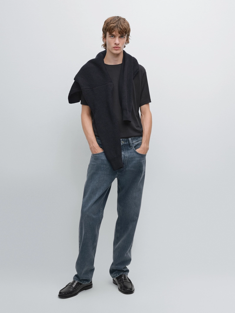 Футболка из шерстяной смеси с коротким рукавом