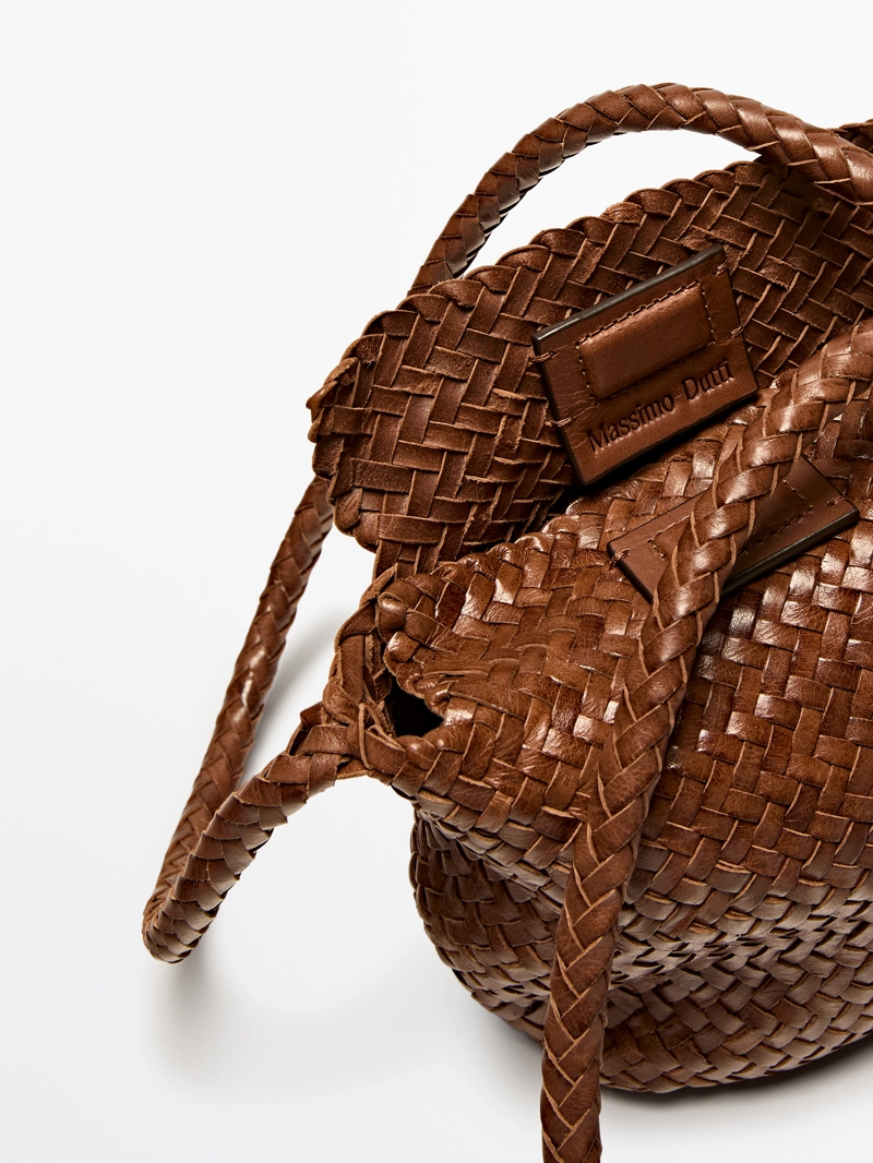 Сумка через плечо из плетеной кожи наппа