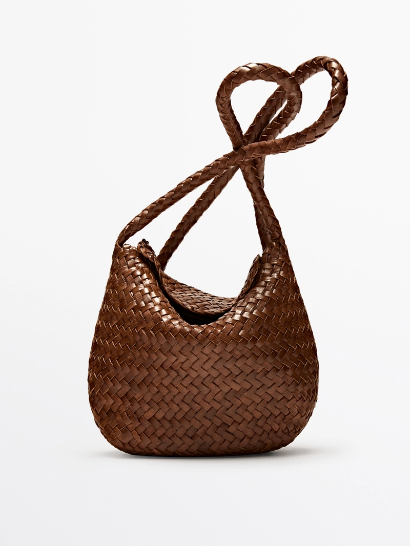 Сумка через плечо из плетеной кожи наппа