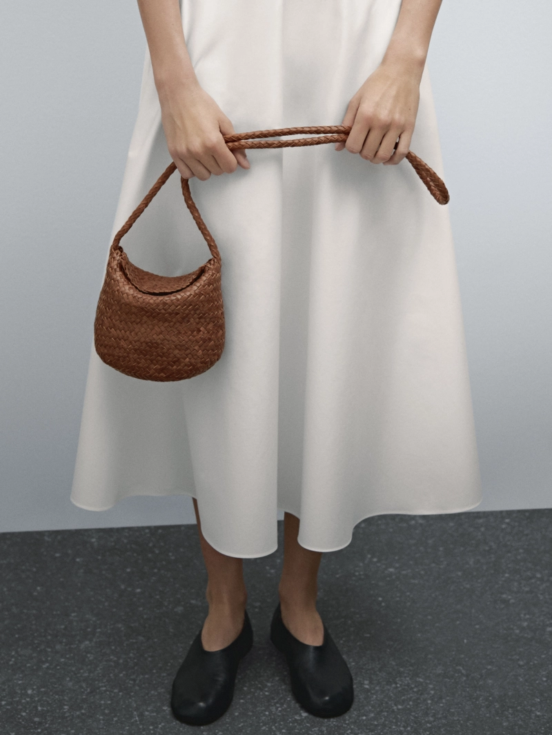 Сумка через плечо из плетеной кожи наппа