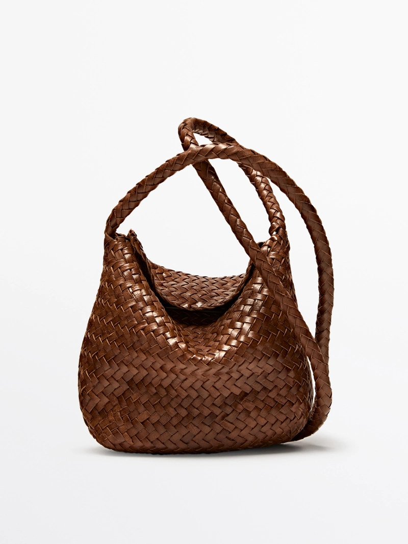 Сумка через плечо из плетеной кожи наппа