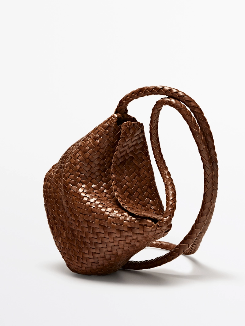 Сумка через плечо из плетеной кожи наппа