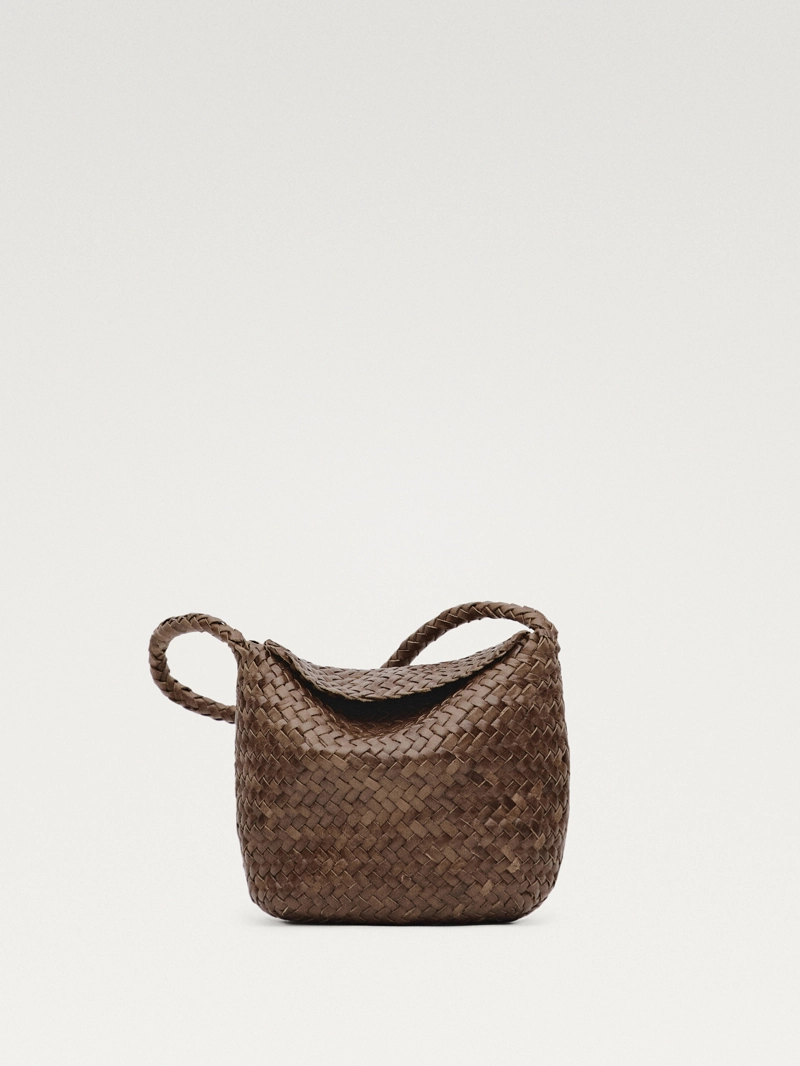 Сумка через плечо из плетеной кожи наппа