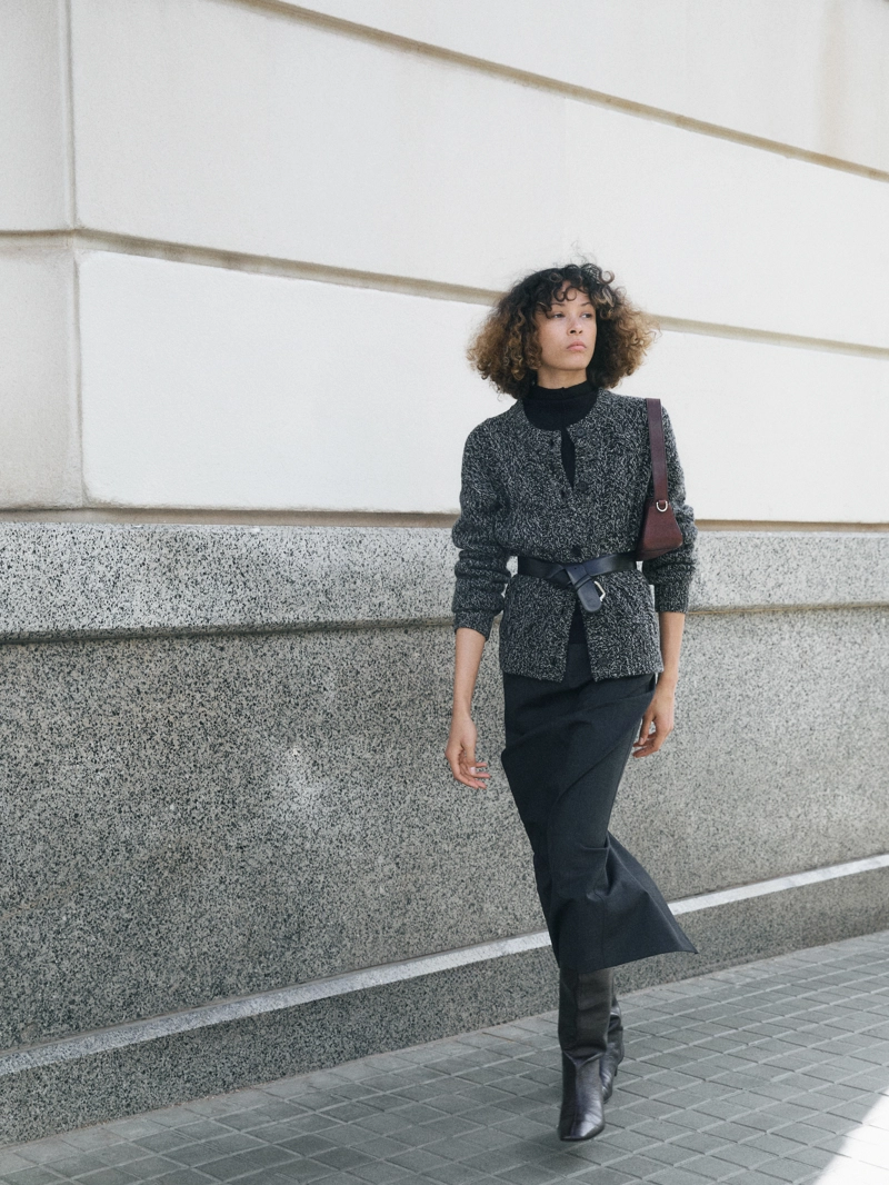 Кардиган с аранским узором из шерстяного плетения