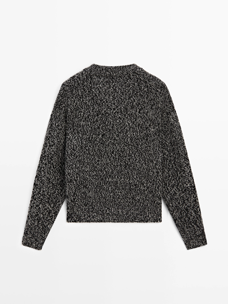 Кардиган с аранским узором из шерстяного плетения