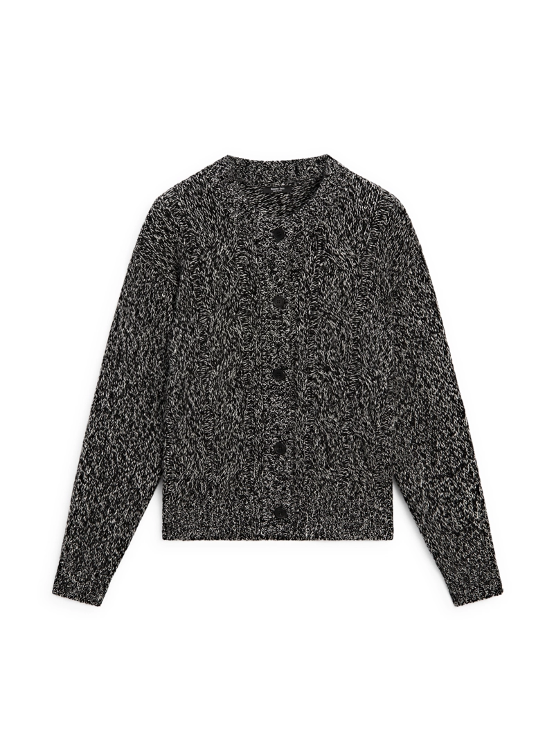 Кардиган с аранским узором из шерстяного плетения