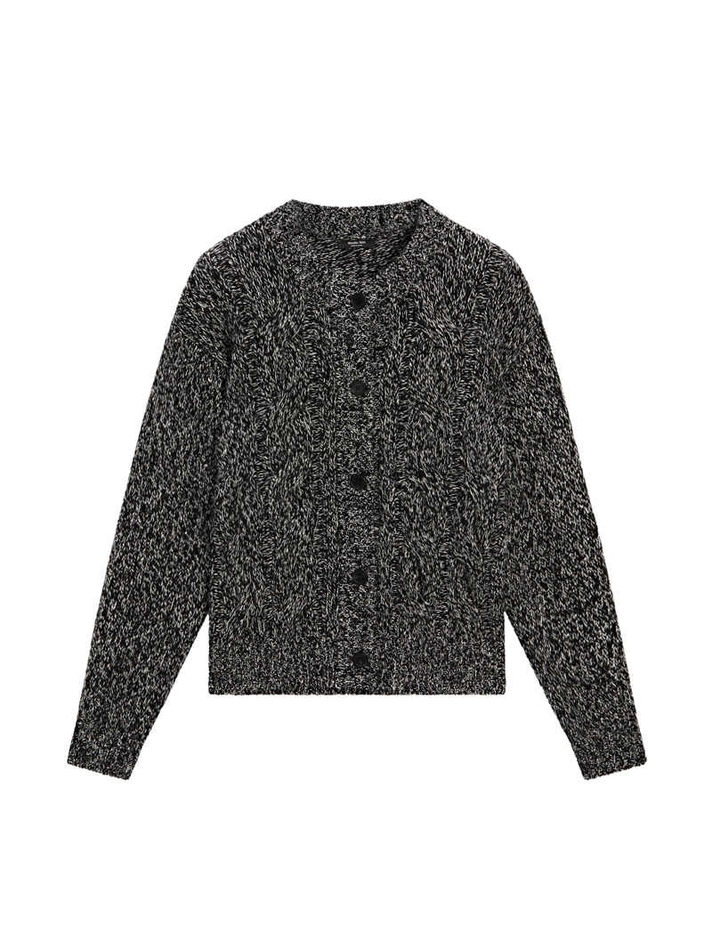 Кардиган с аранским узором из шерстяного плетения