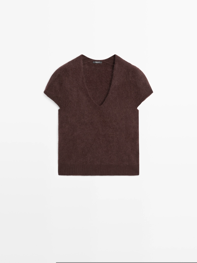 Свитер с v-образным вырезом из шерсти и кашемира