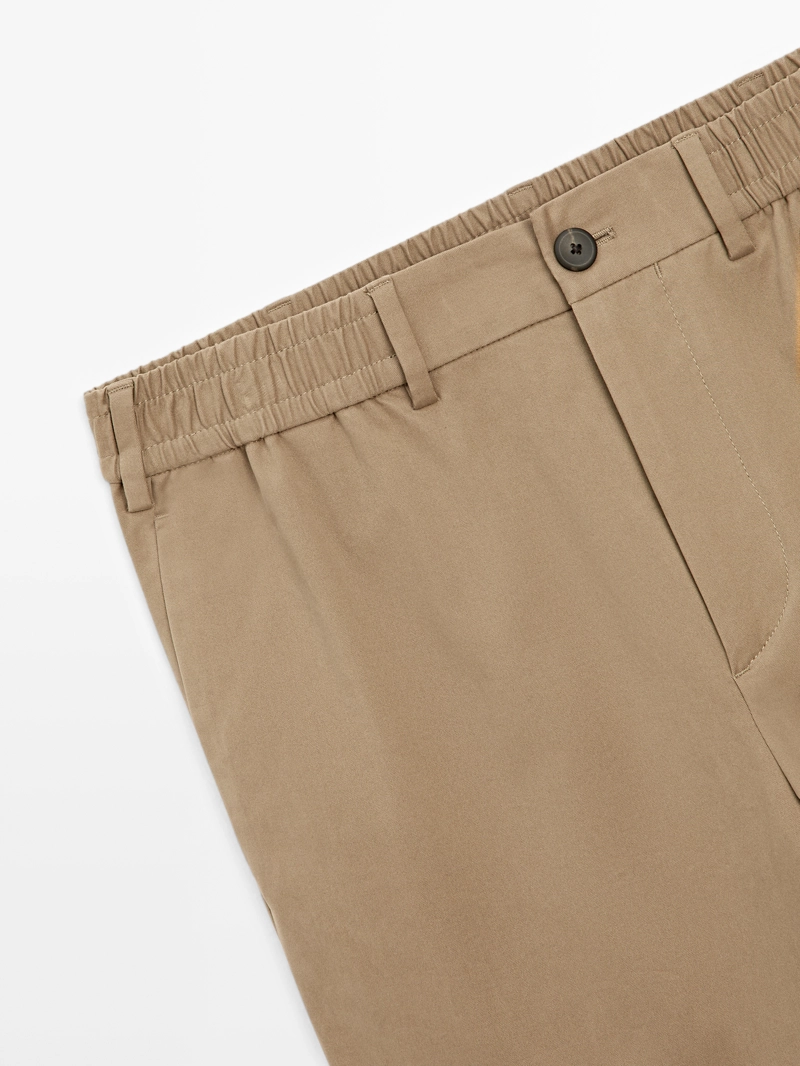 Хлопковые брюки в стиле джоггер из смесовой ткани