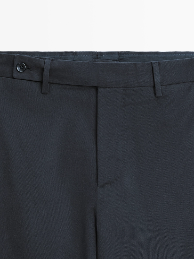 Хлопковые брюки из смесовой ткани