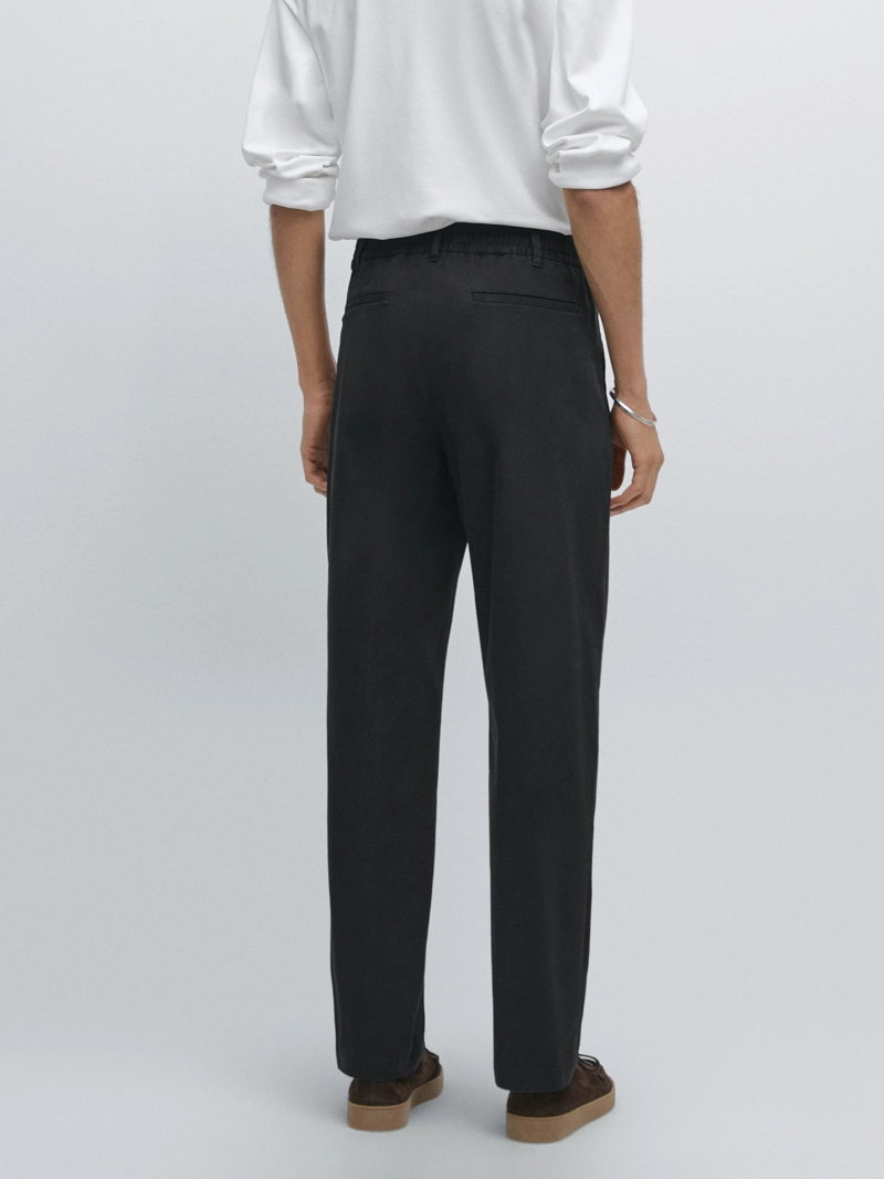 Брюки спортивного кроя из хлопкового смесового материала