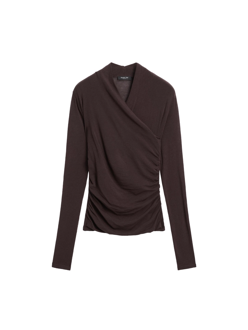 Футболка с длинным рукавом и драпировкой