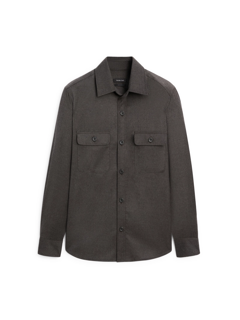 Рубашка-косоворотка regular fit из 100% шерсти