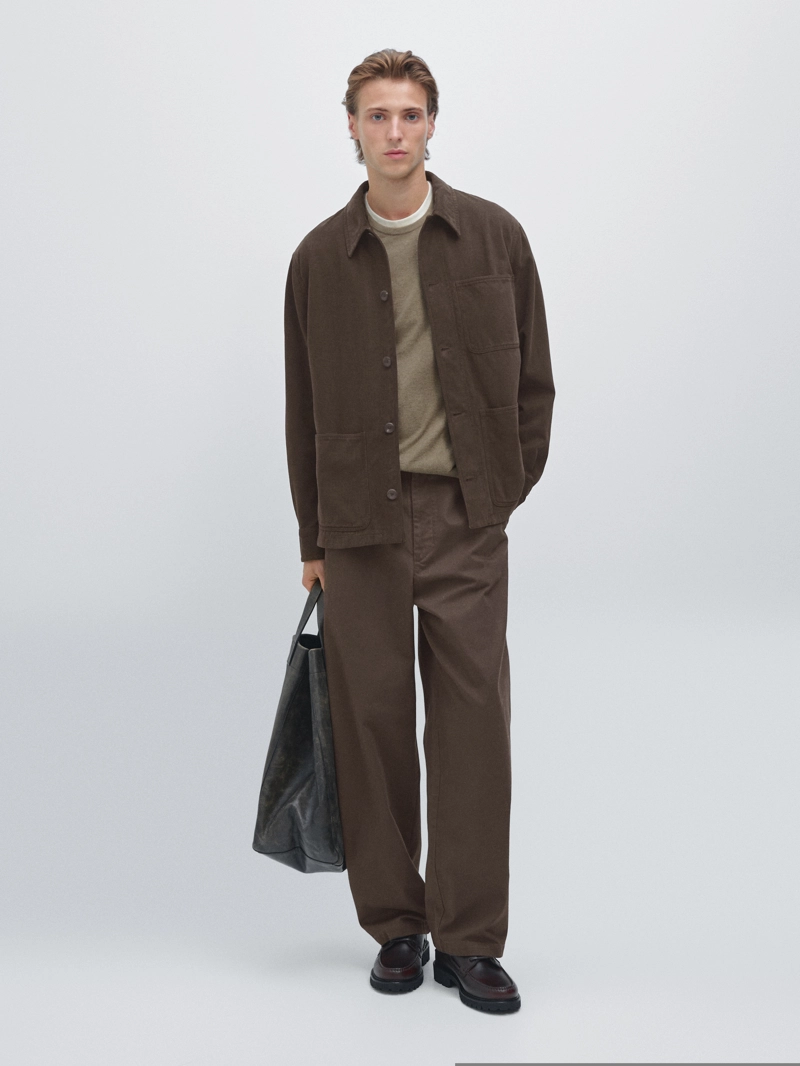 Рубашка-китель из твила с карманами