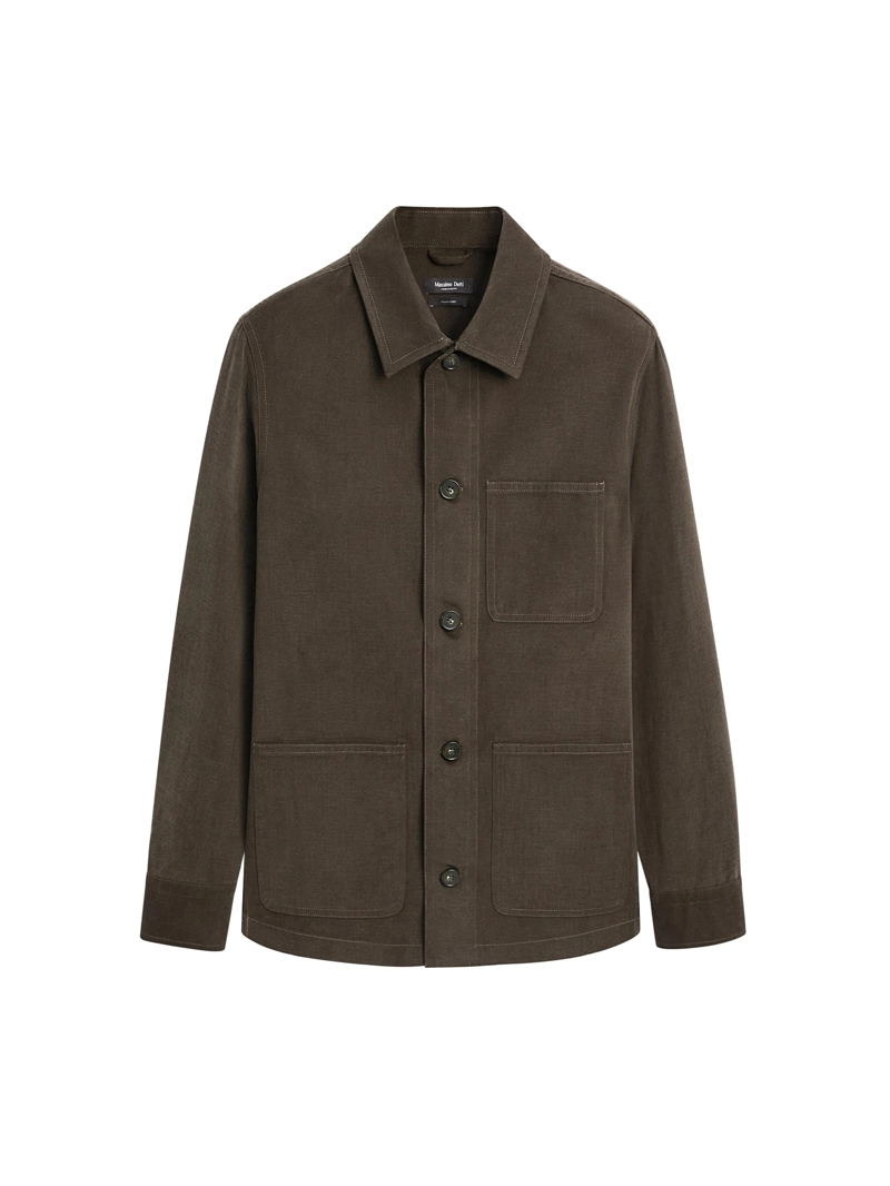 Рубашка-китель из твила с карманами