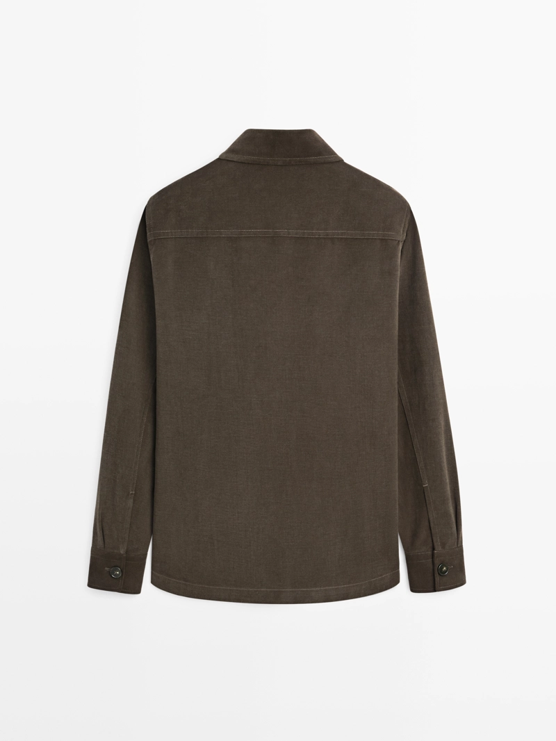 Рубашка-китель из твила с карманами