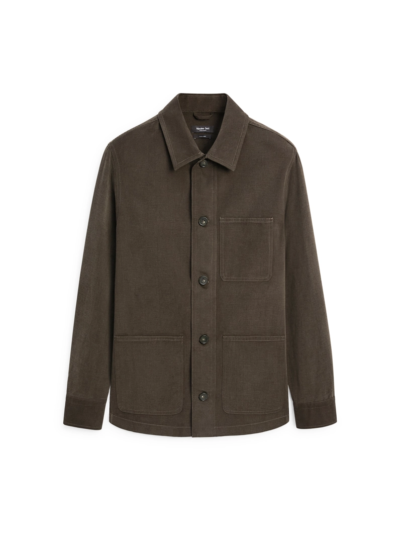 Рубашка-китель из твила с карманами