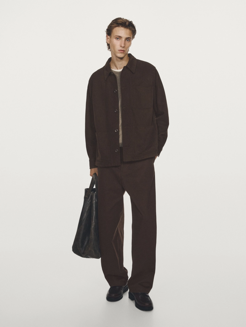 Рубашка-китель из твила с карманами