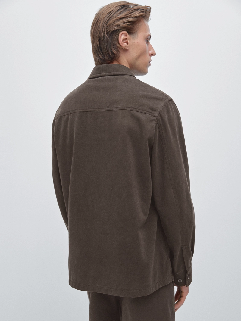 Рубашка-китель из твила с карманами