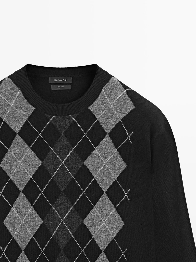 Водолазка с аранами из 100% шерсти