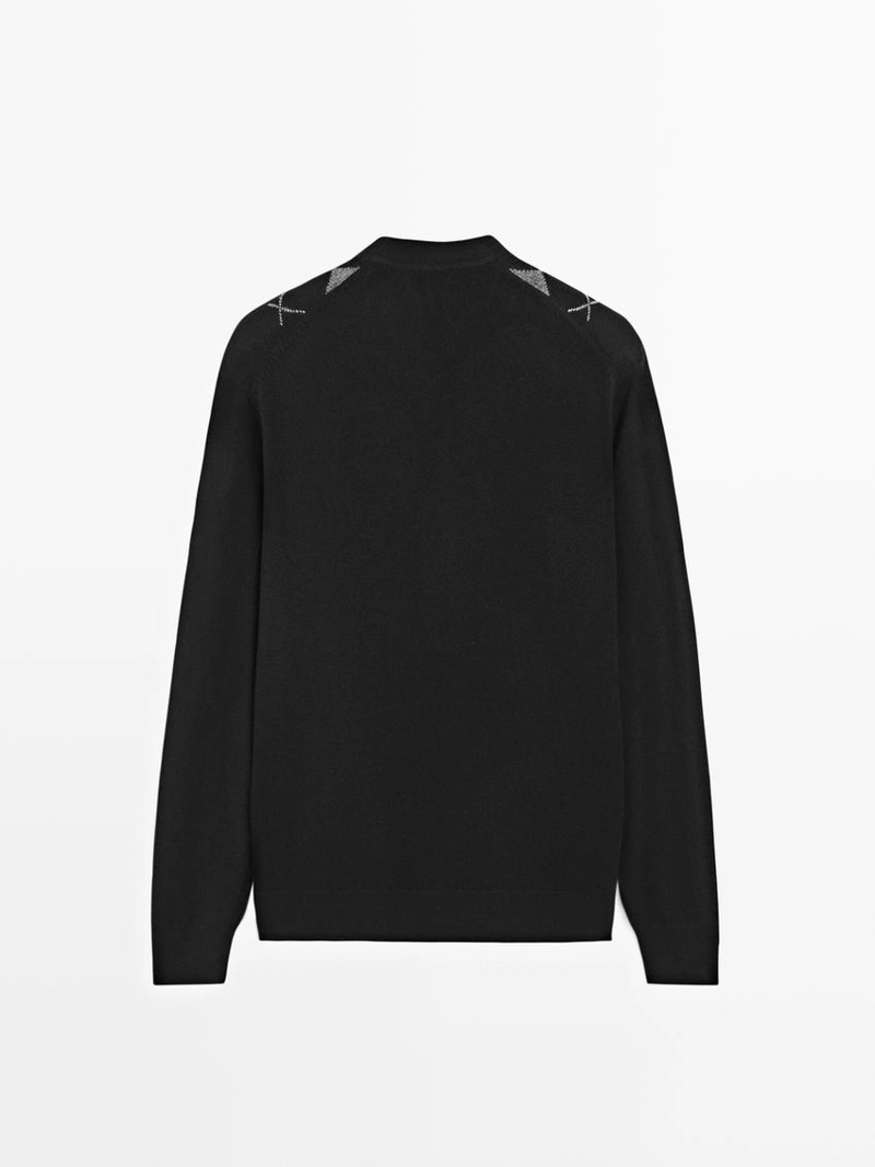 Водолазка с аранами из 100% шерсти