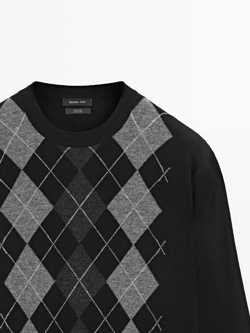 Водолазка с аранами из 100% шерсти