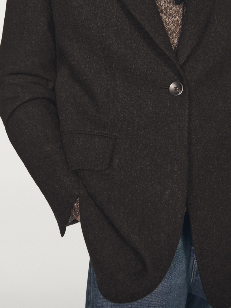 Пиджак из 100% шерсти с лацканами
