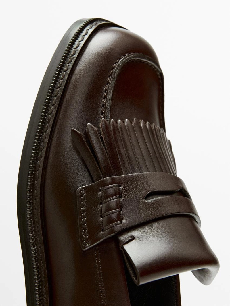 Туфли на массивной подошве с бахромой