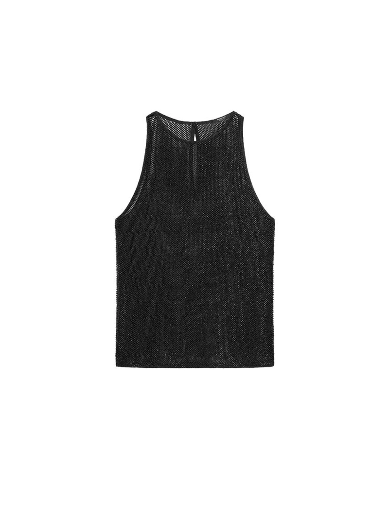 Прозрачный топ с бисером в тон