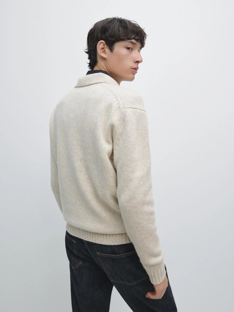 Поло свитер из 100% шерсти