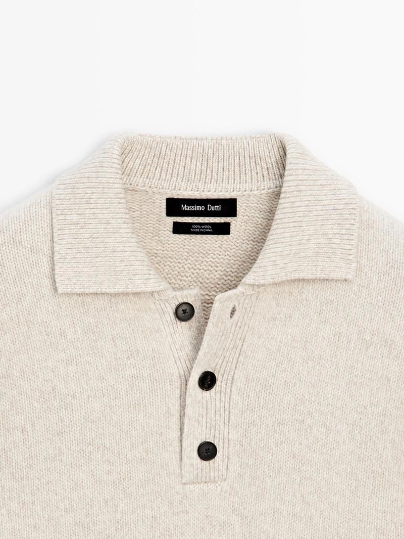 Поло свитер из 100% шерсти